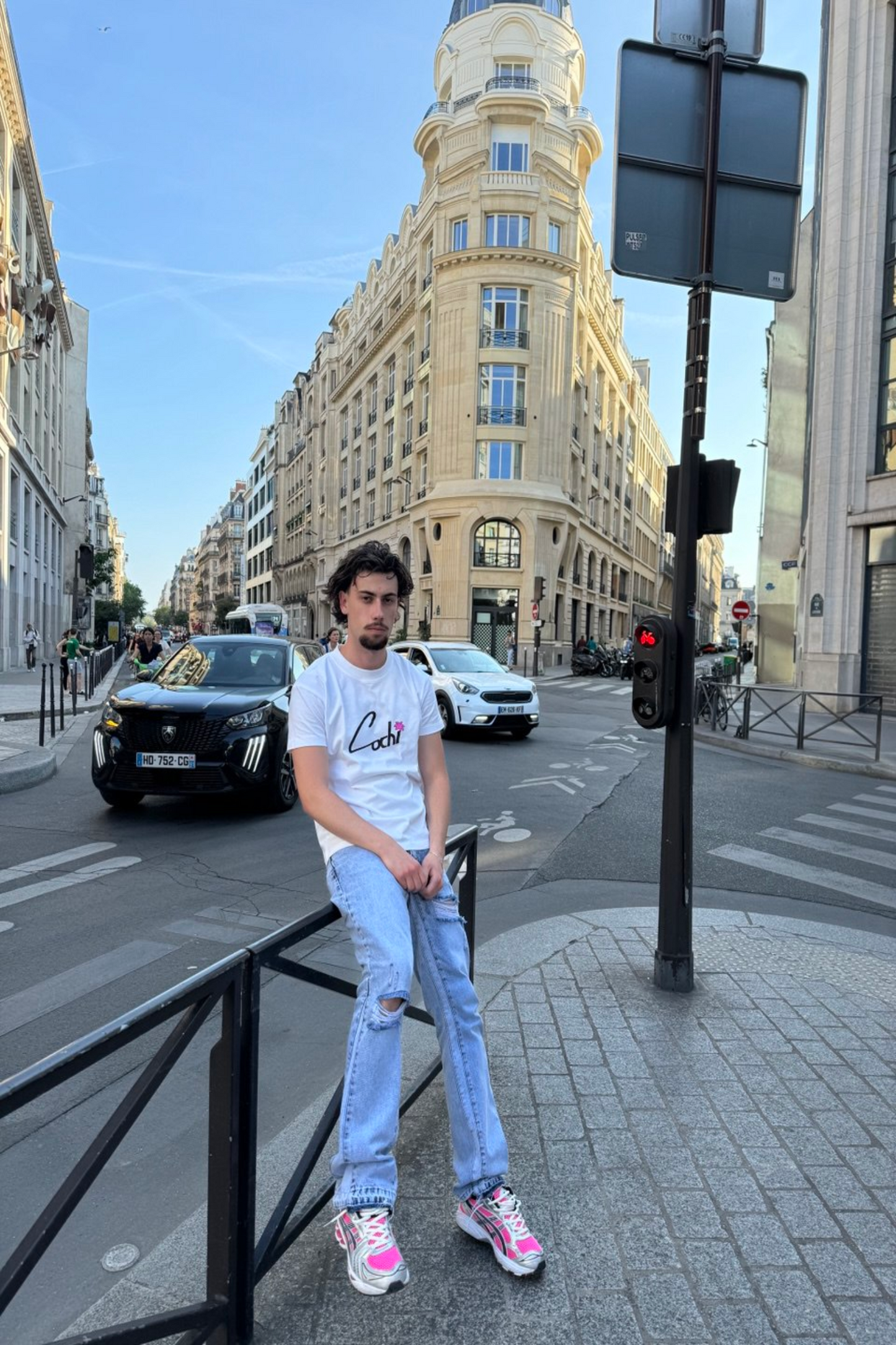 T-shirt Blanc - Palmier Rose - PRÉCOMMANDE
