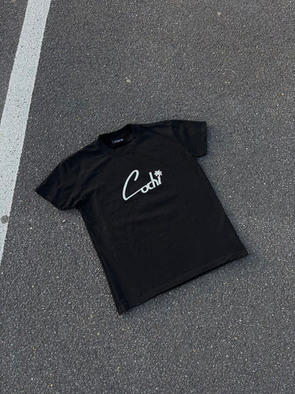T-shirt Noir - Palmier Rose - PRÉCOMMANDE