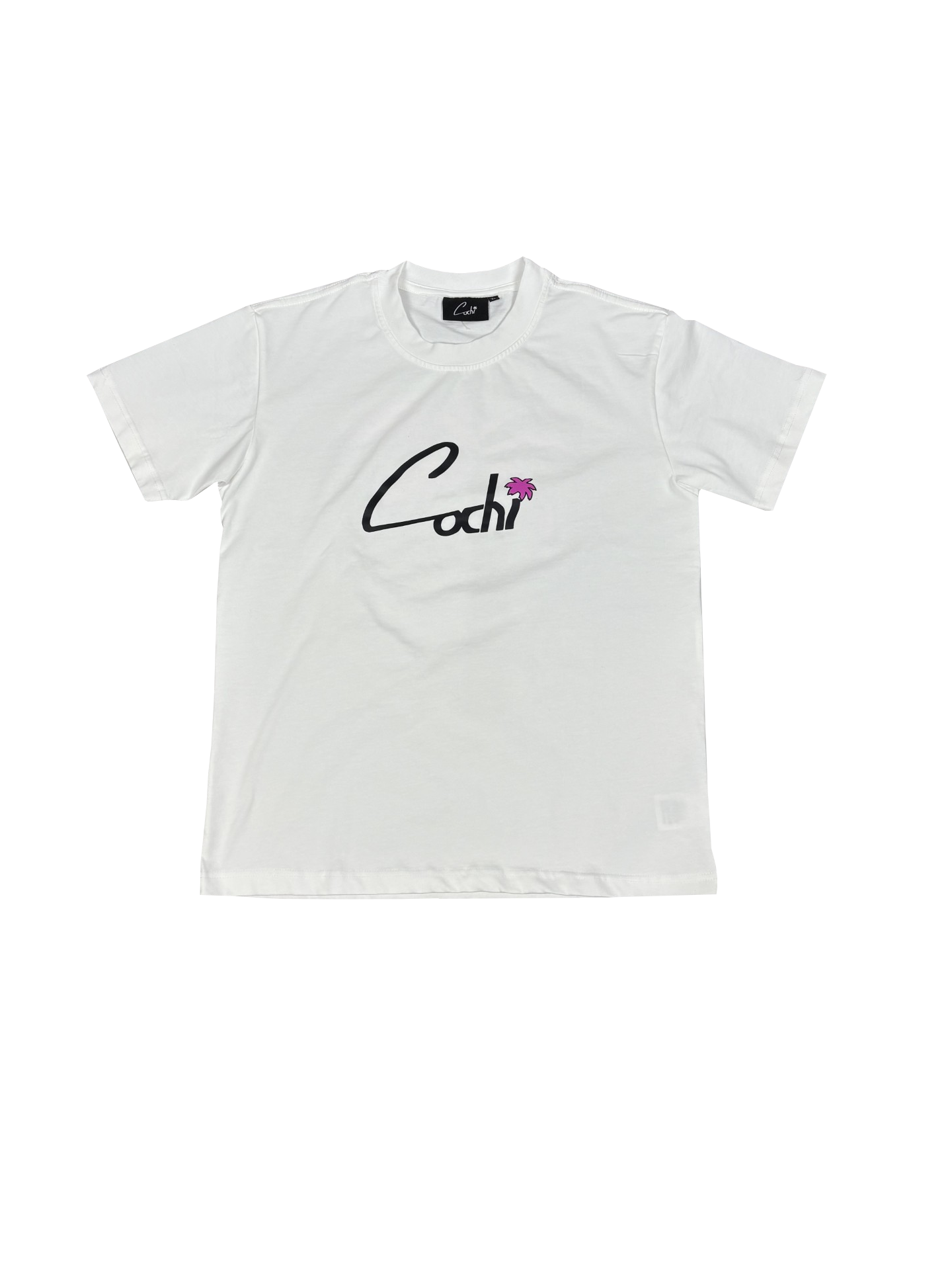 T-shirt Blanc - Palmier Rose